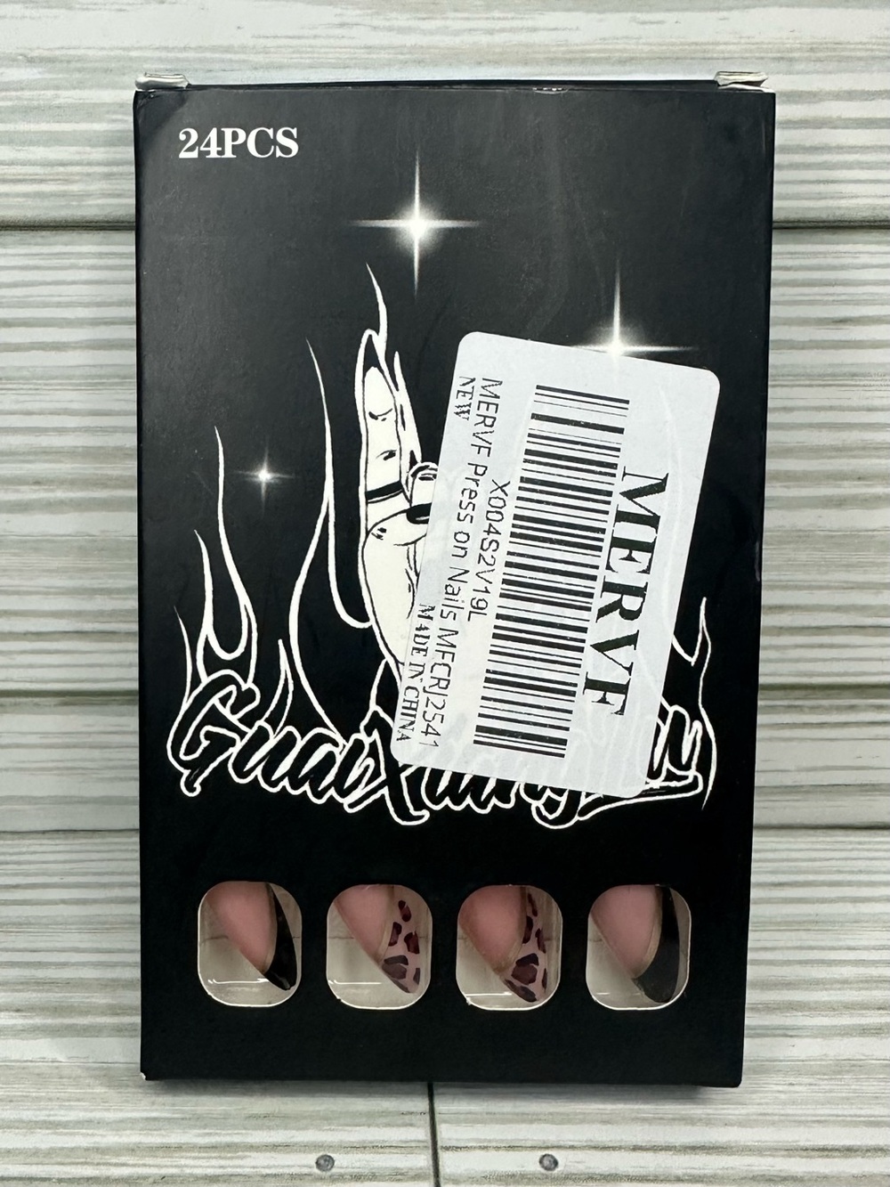 Medium Almond Press-On Nails - Pink Leopard Design (24pcs)